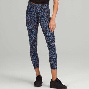 Lululemon Power Thru High-Rise Tight 25" Leopard Camo Blue Nile Multi,